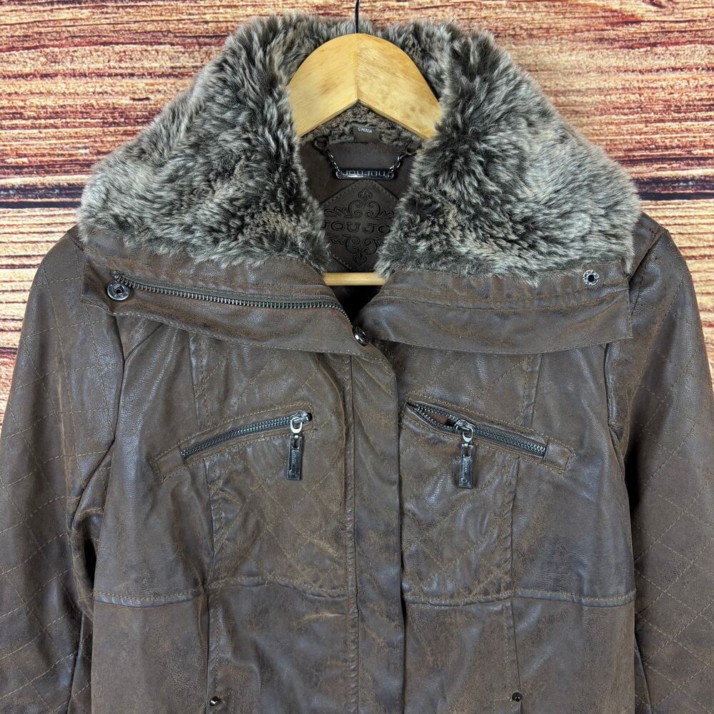 Y2k Joujou Brown Faux Fur Bomber Jacket